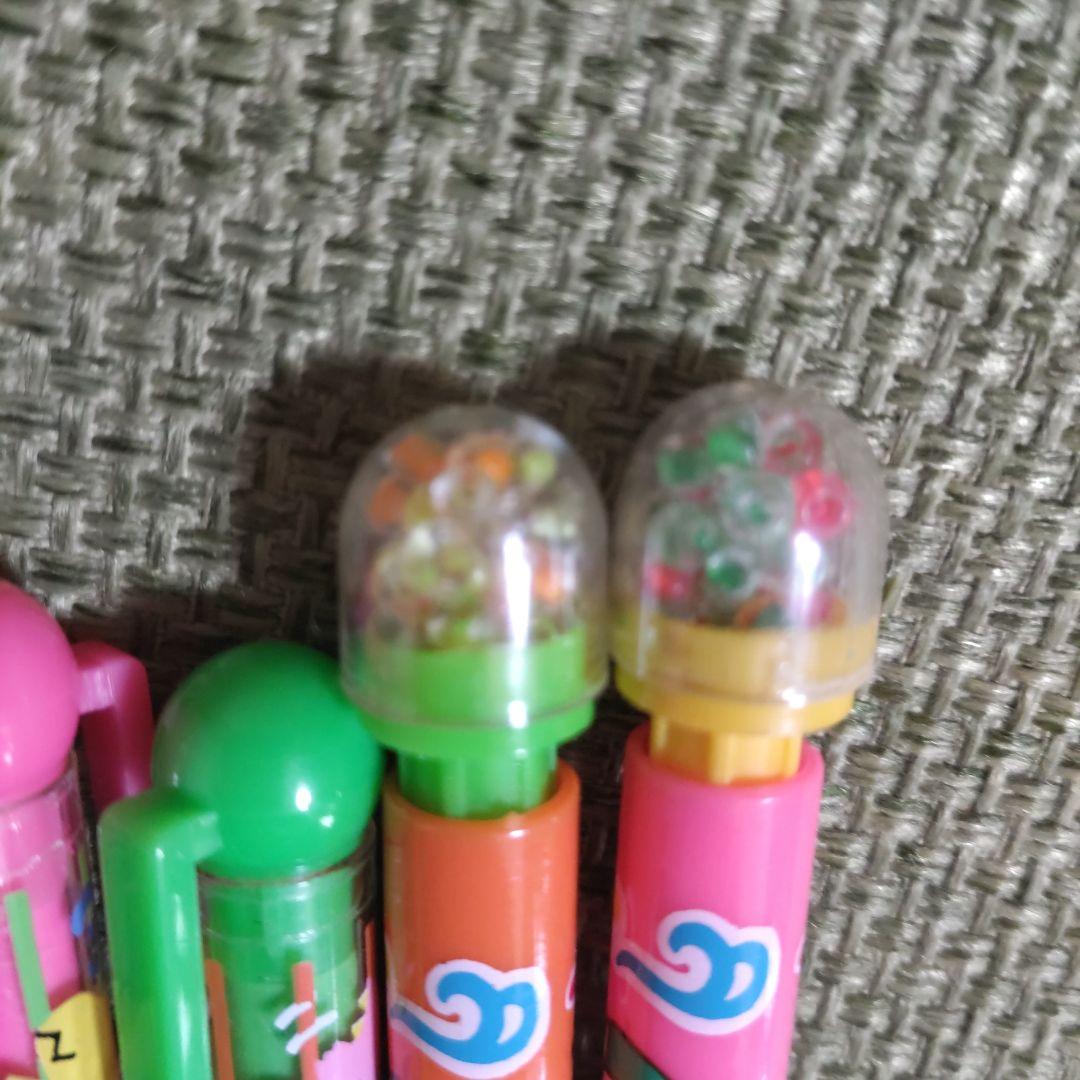 【平成レトロ】ビーズ入りシャーペン＆消しゴムノックペン　当時物蛍光カラー　Y2K