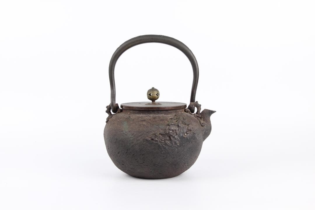 亀文堂　銀象嵌提手　梅図提手 月下湖景 琵琶湖 1400ml EU11-11