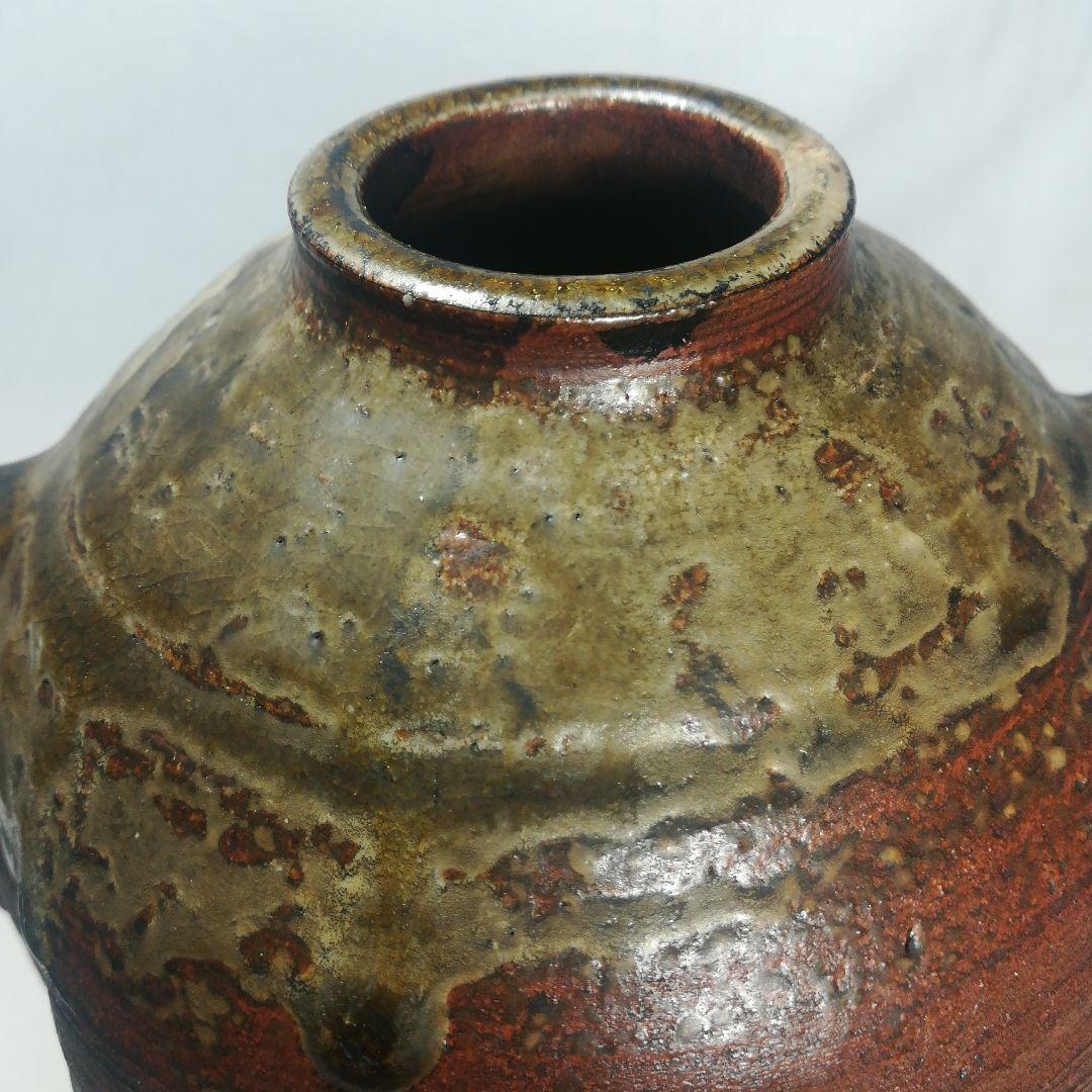 陶印あり　窯印　古備前　船虫徳利　壺　花瓶　花入　花器