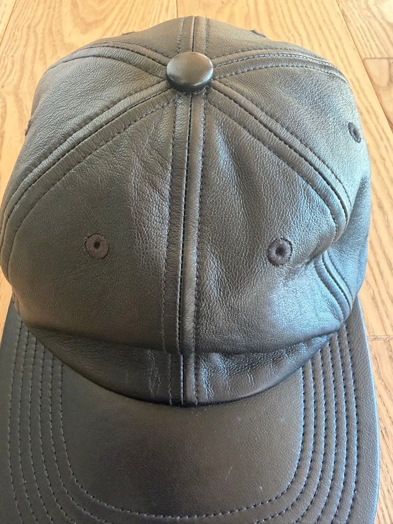 KIJIMA TAKAYUKI レザーブラックキャップ Fサイズ