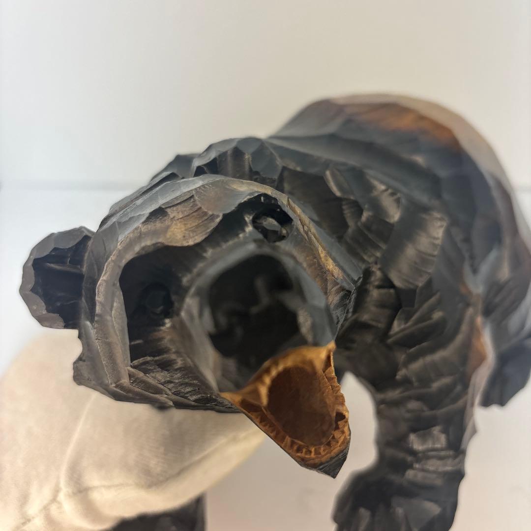 [美品] 木製　熊　貞光作　北海道八雲　￼木彫り　紙箱