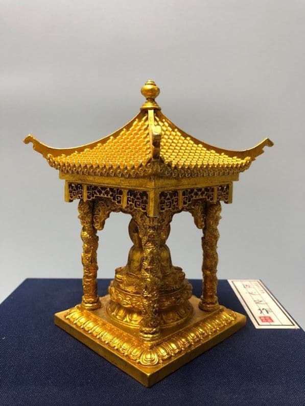 仏教美術 四面仏 亭子仏 銅製品 鎮宅辟邪 開運風水 招財 置物 工芸品