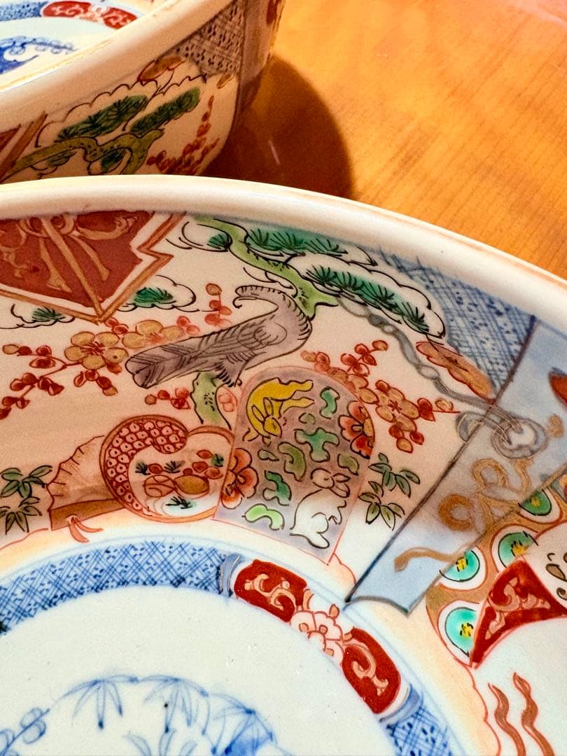 古伊万里 色絵 どんぶり 盛鉢 時代物 アンティーク