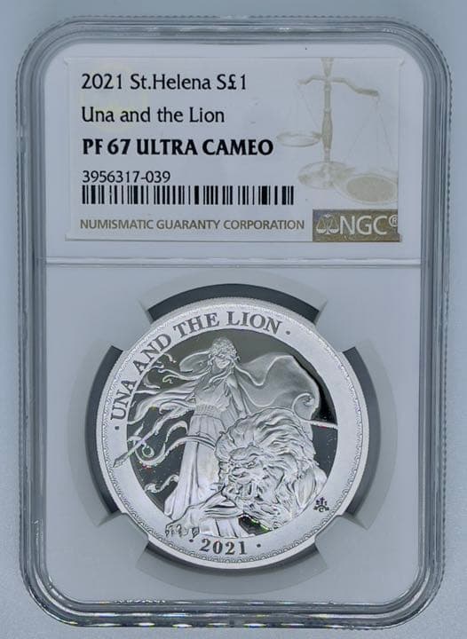 【セントヘレナ】ウナとライオン 2021年 プルーフ 銀貨 イギリス 2020