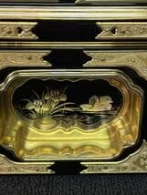 限定値下　まごころ堂　美品の箱　仏壇部品　木製　本金箔　金具付き　蒔絵　6060