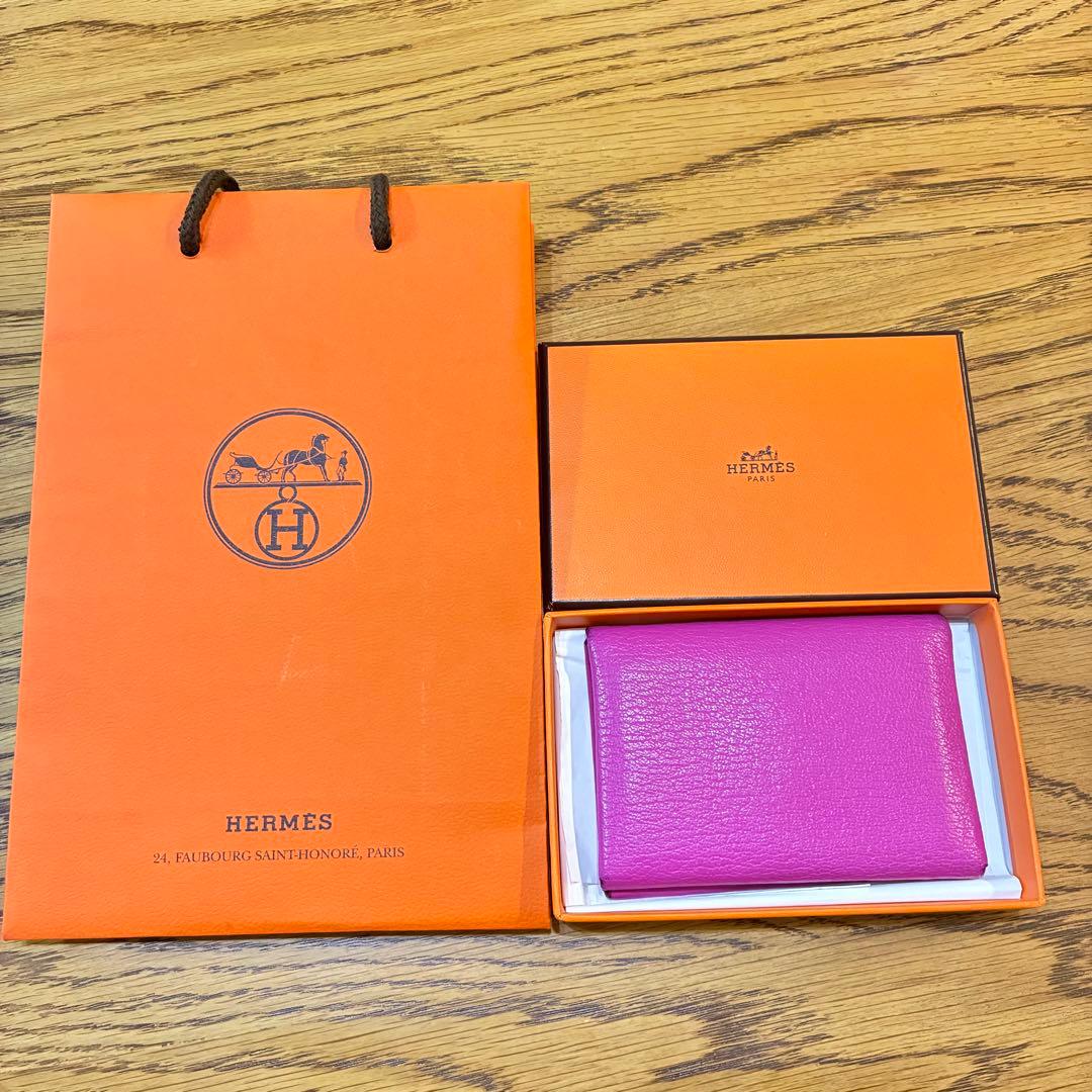 HERMES カルヴィ デュオ ゴートスキン ケース