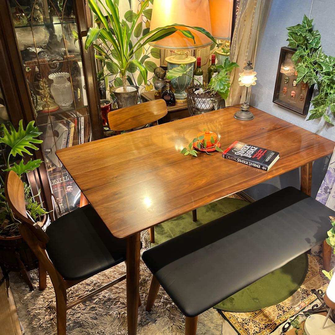 黒ぶたどん Sale ヴィンテージ ウォールナット１３５ダイニングテーブル