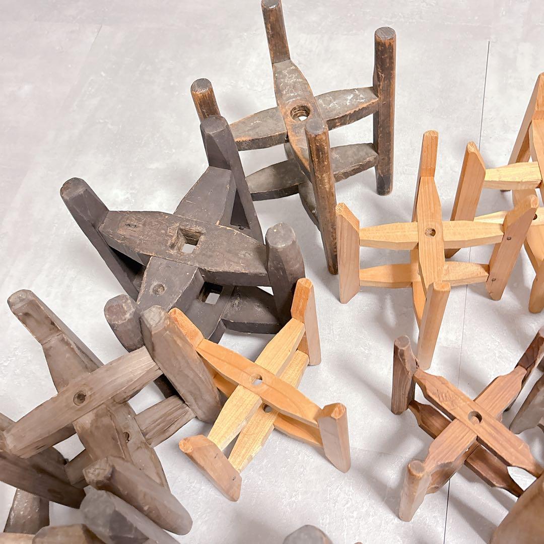 レトロ古民具 木製 糸巻き 木枠 糸車 アンティーク 骨董 30個 セット