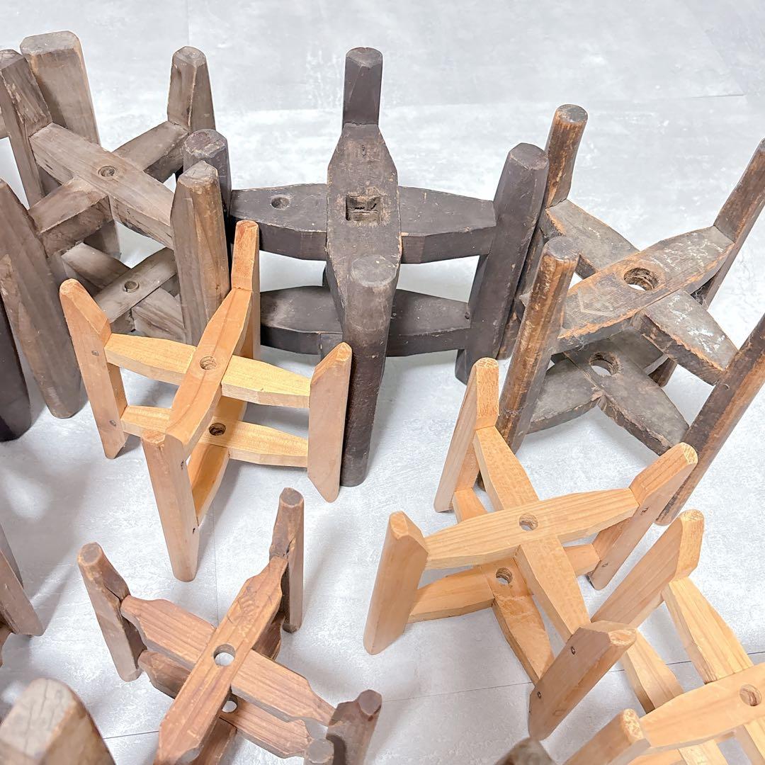 レトロ古民具 木製 糸巻き 木枠 糸車 アンティーク 骨董 30個 セット