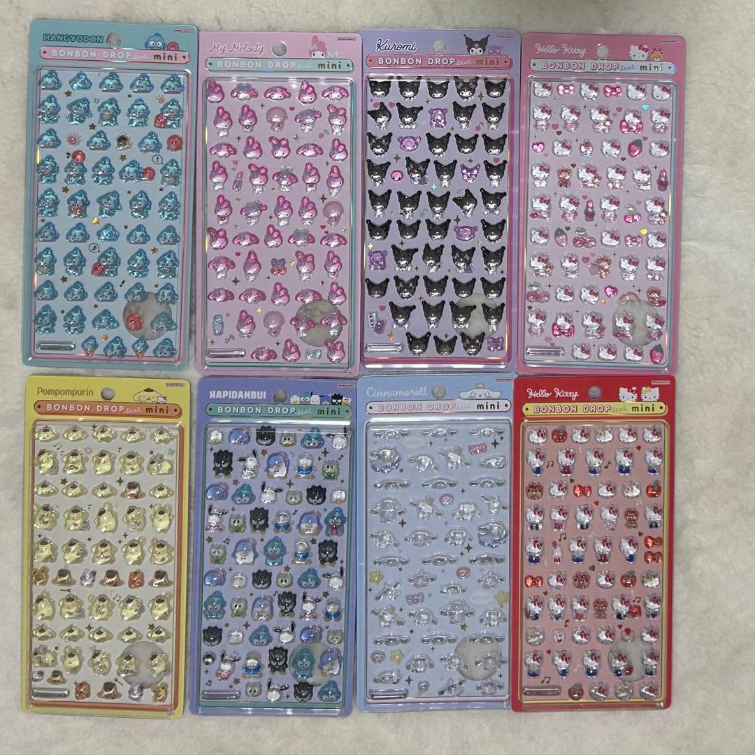 【正規品】サンリオ　ボンボンドロップシールmini コンプ 8種セット
