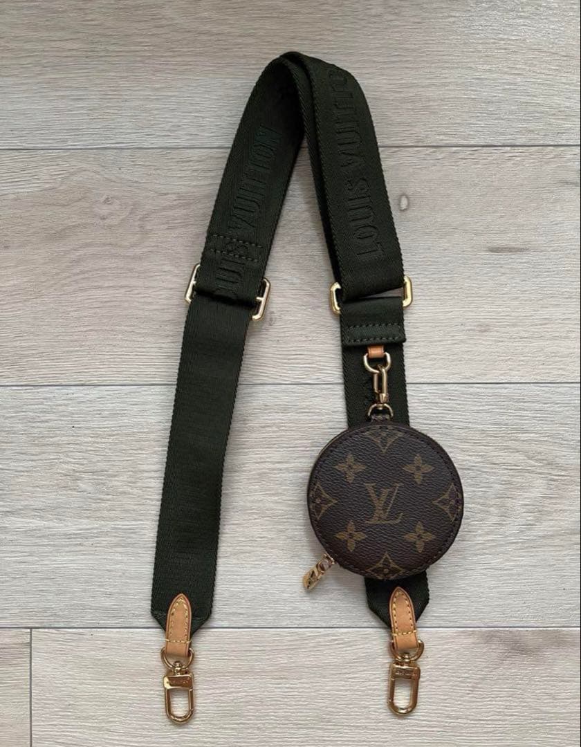 【美品】ルイヴィトン ショルダーストラップ ケース モノグラム カーキ