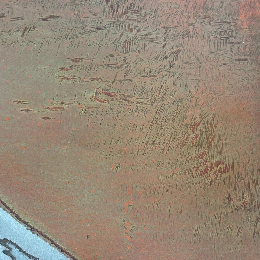 富士山 立体金属アート アンティーク調 金色木製額