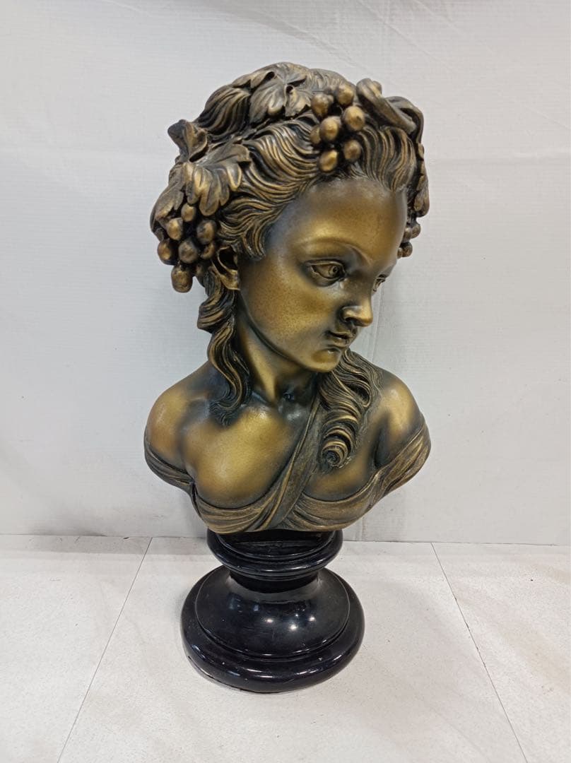 [八6565] オブジェ 胸像 少女像 高さ約44㎝ 幅約24㎝