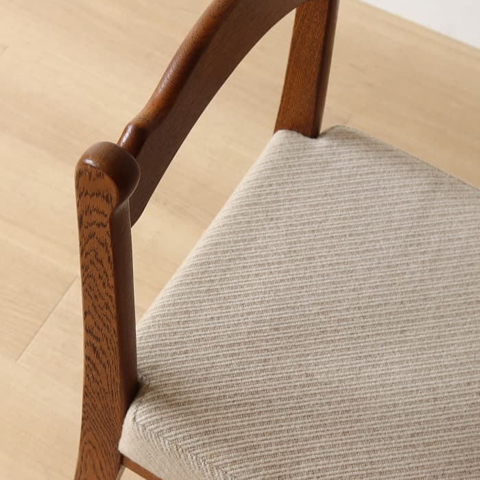 アンティーク 小ぶりなイス 布張り ナラ 木製 古家具 無垢材
