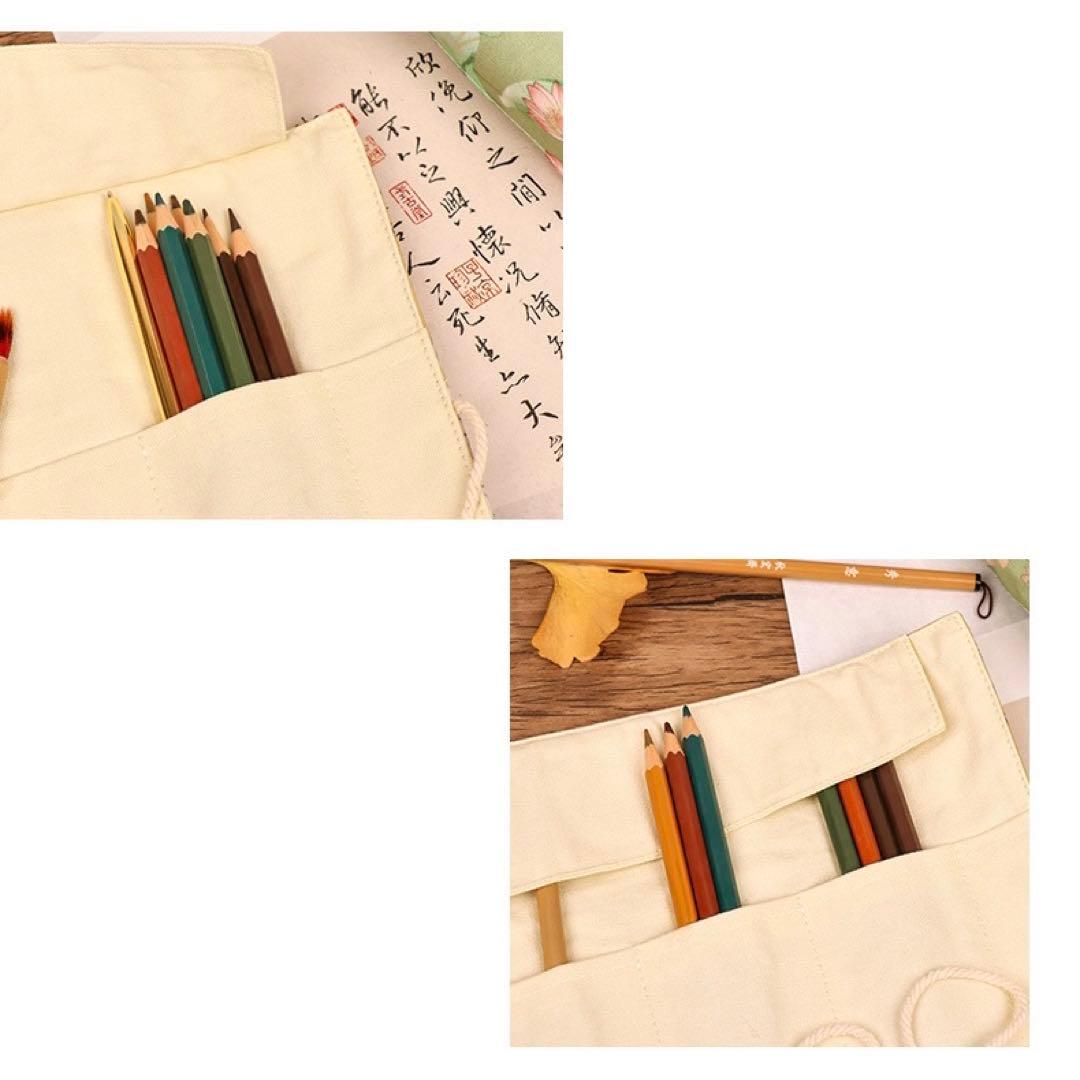 蓮ペンケース李朝シノワズリ漢服ロータス睡蓮書道硯墨絵画筆箱筆入れ収納台湾香港浴衣