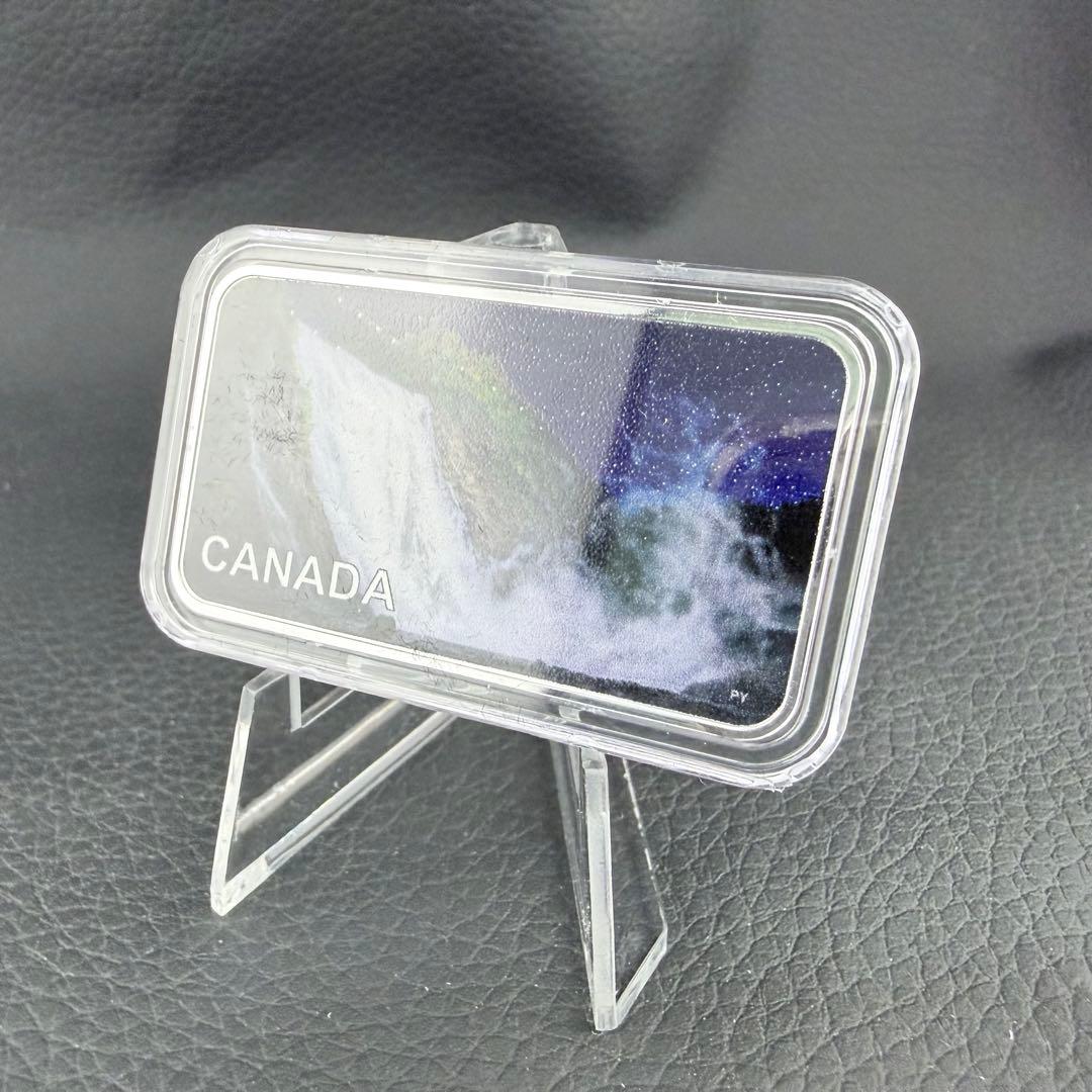 銀貨 二重絵柄埋込 カナダ 滝と幻想的な女性 カラー プルーフ 1オンス 純銀