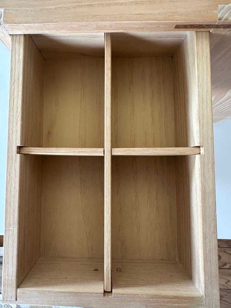 オーダー　コスメボックス　タモ×ウォールナッツ