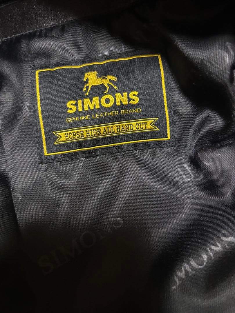 ホースレザー　SIMONS製 シモンズ　ライダース　茶芯　L タロンジップ　馬革