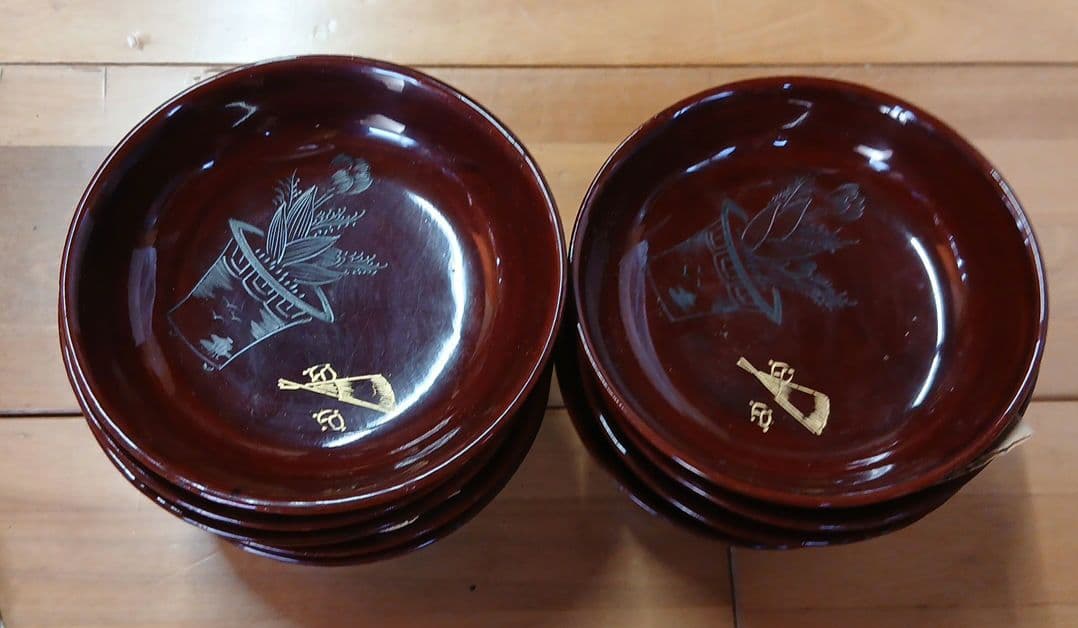 漆器 椀 セット 黒色 金縁②