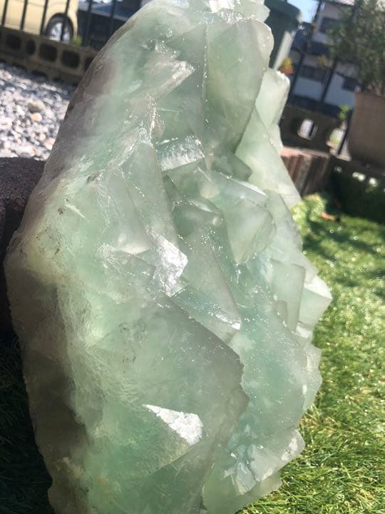 天然石 フローライト原石 台座付き