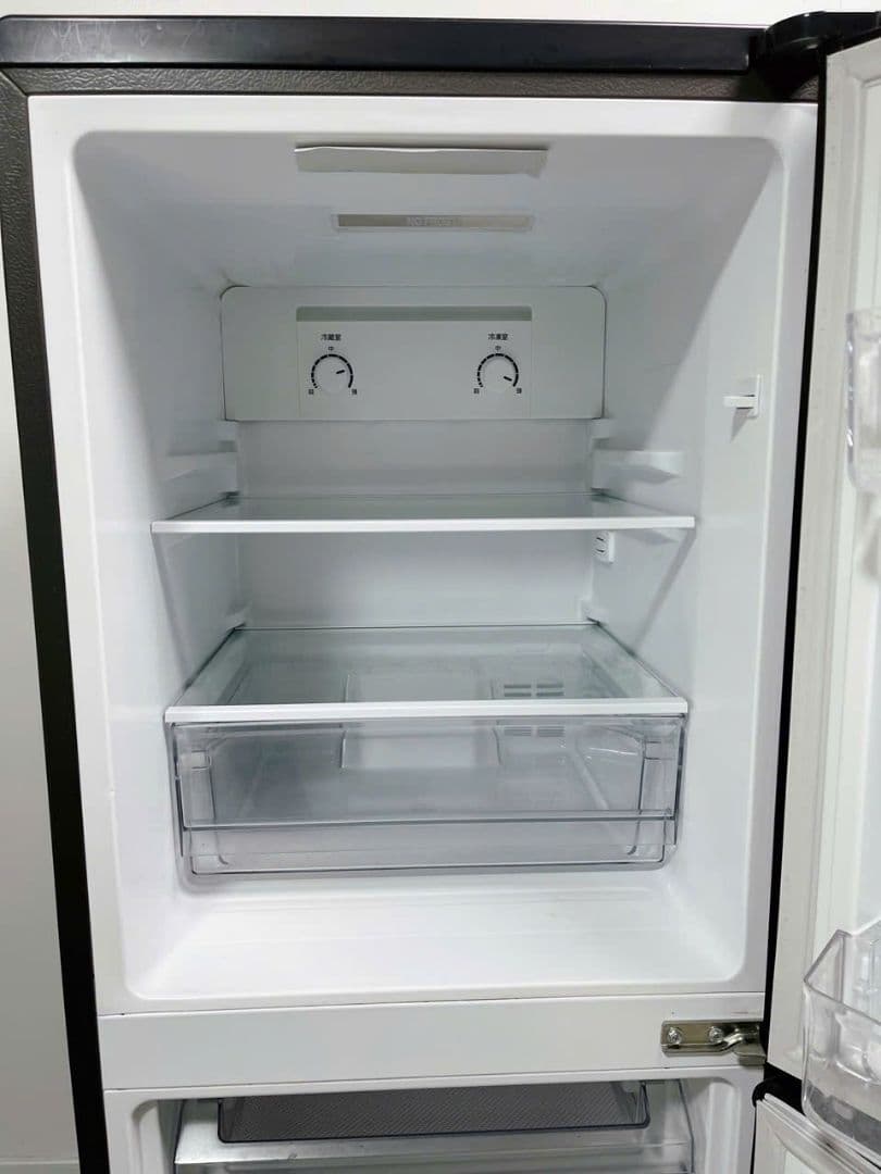 福岡配送、設置込み2022年製Haier JR-NF148CK ブラック冷蔵庫