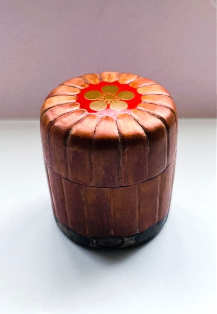 値下げ　新品未使用　茶道具 棗 梅模様　樺桜