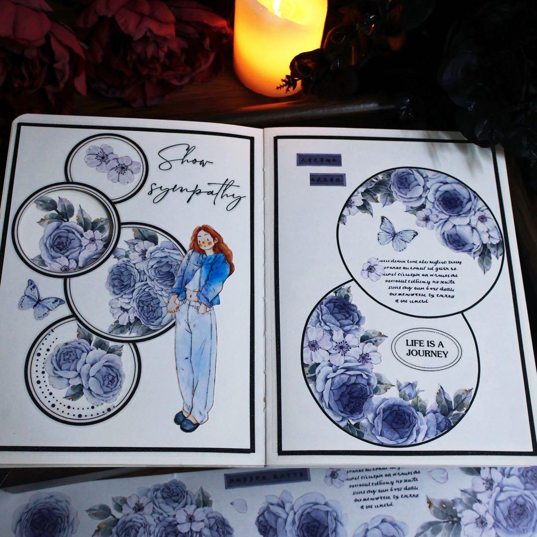 繁花文创《青瓷花》海外マスキングテープ　マステ 【2662】