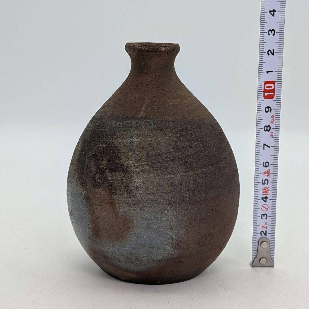 岡山県重要無形文化財 四代松田華山 備前焼 徳利 共箱共布栞 とっくり 酒器