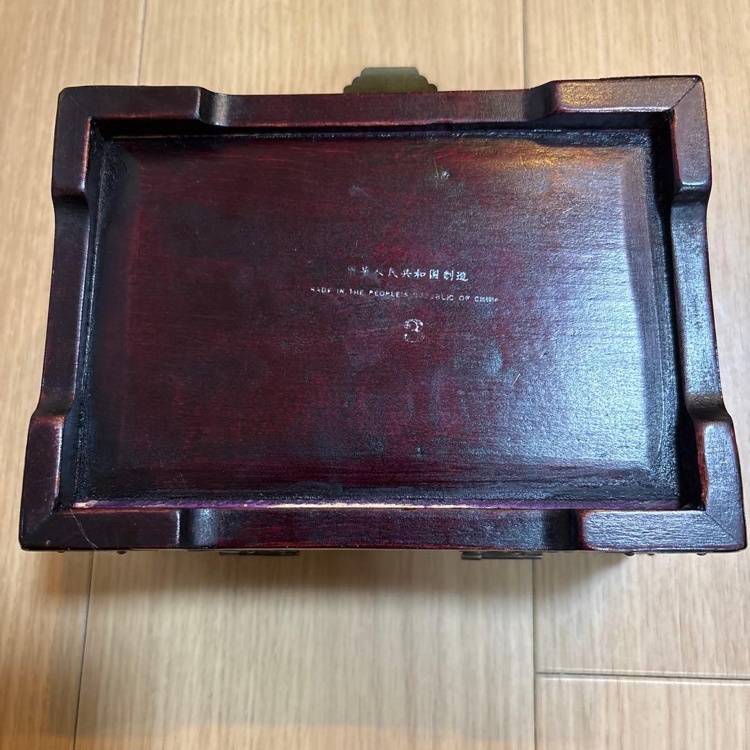 中国 白翡翠 彫刻 宝石箱 ジュエリーボックス　ビンテージ