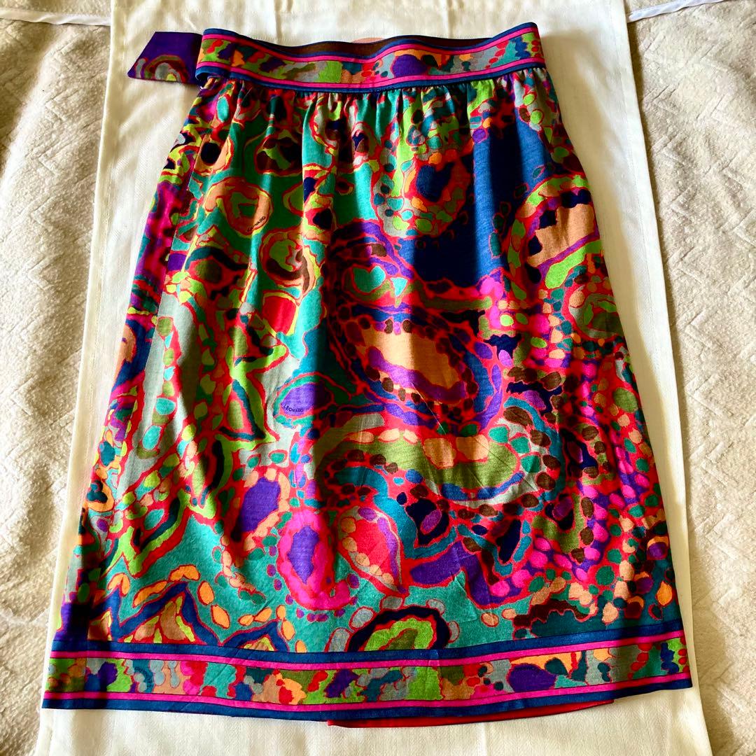 レオナール　膝丈スカート　ウール　シルクウール