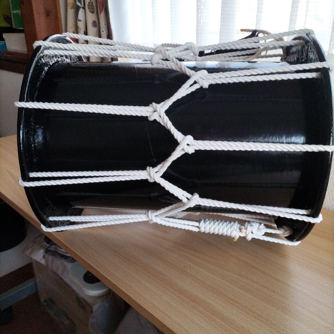 「なお様ご依頼商品」担ぎ太鼓　締太鼓　和太鼓 　天然皮革　ストラップ付中古品⑧