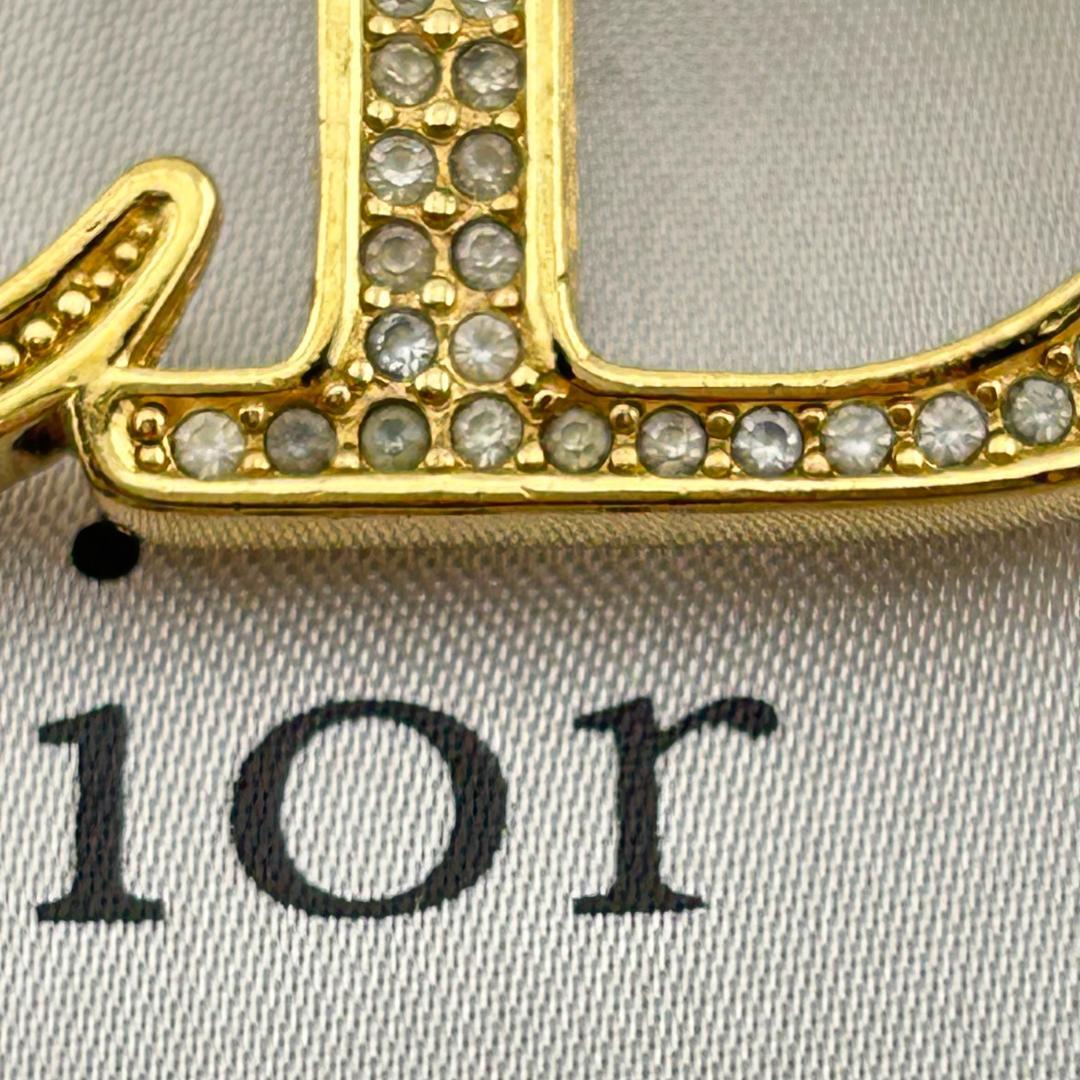 Christian Dior ディオール CDロゴ ラインストーン ブローチ