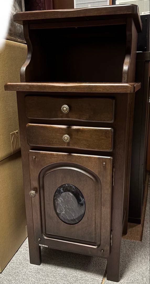 カリモク家具　電話台　ダークブラウン