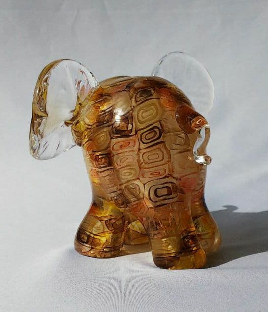 大変珍しい吹きガラスの象★ムリーニ★
