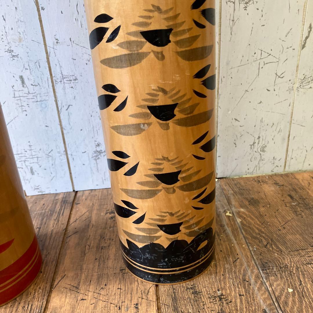 昭和レトロ 木製 大型こけし 小芥子 伝統工芸 工芸品 民芸品 置物セット ペア