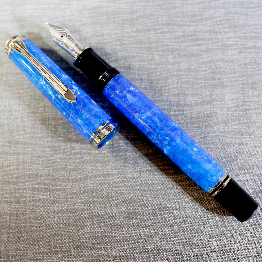 【限定品 極美品】ペリカン 万年筆 Ｍ８０５ ヴァイブラントブルー