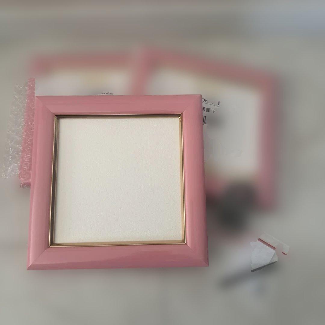 キルンアート　タイルを入れるピンクの額　正方形 3個セット