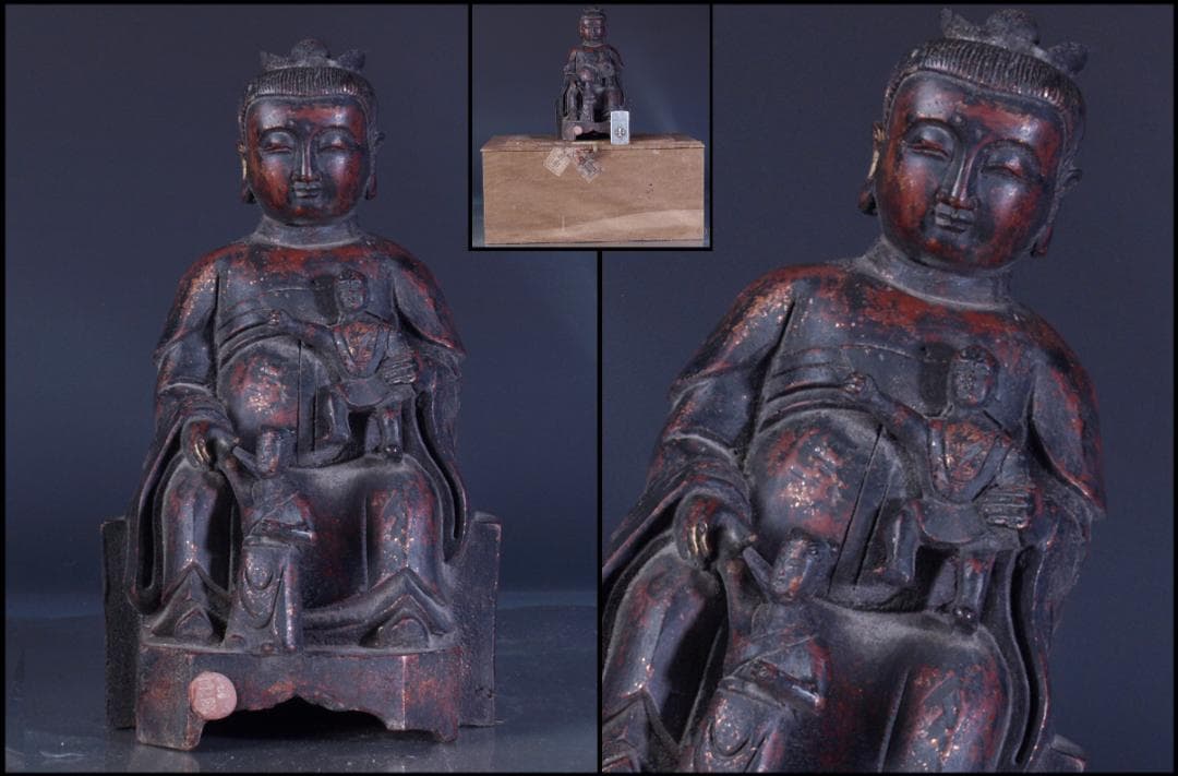 旧家整理品　中国清時代保管委員会共箱　銅製仏像※激安骨董品 Z0118A14-4