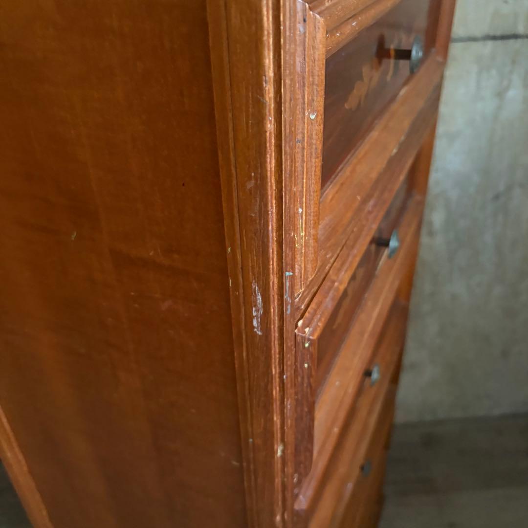 イタリア　象嵌7段チェスト　ミドルチェスト　ヴィンテージ