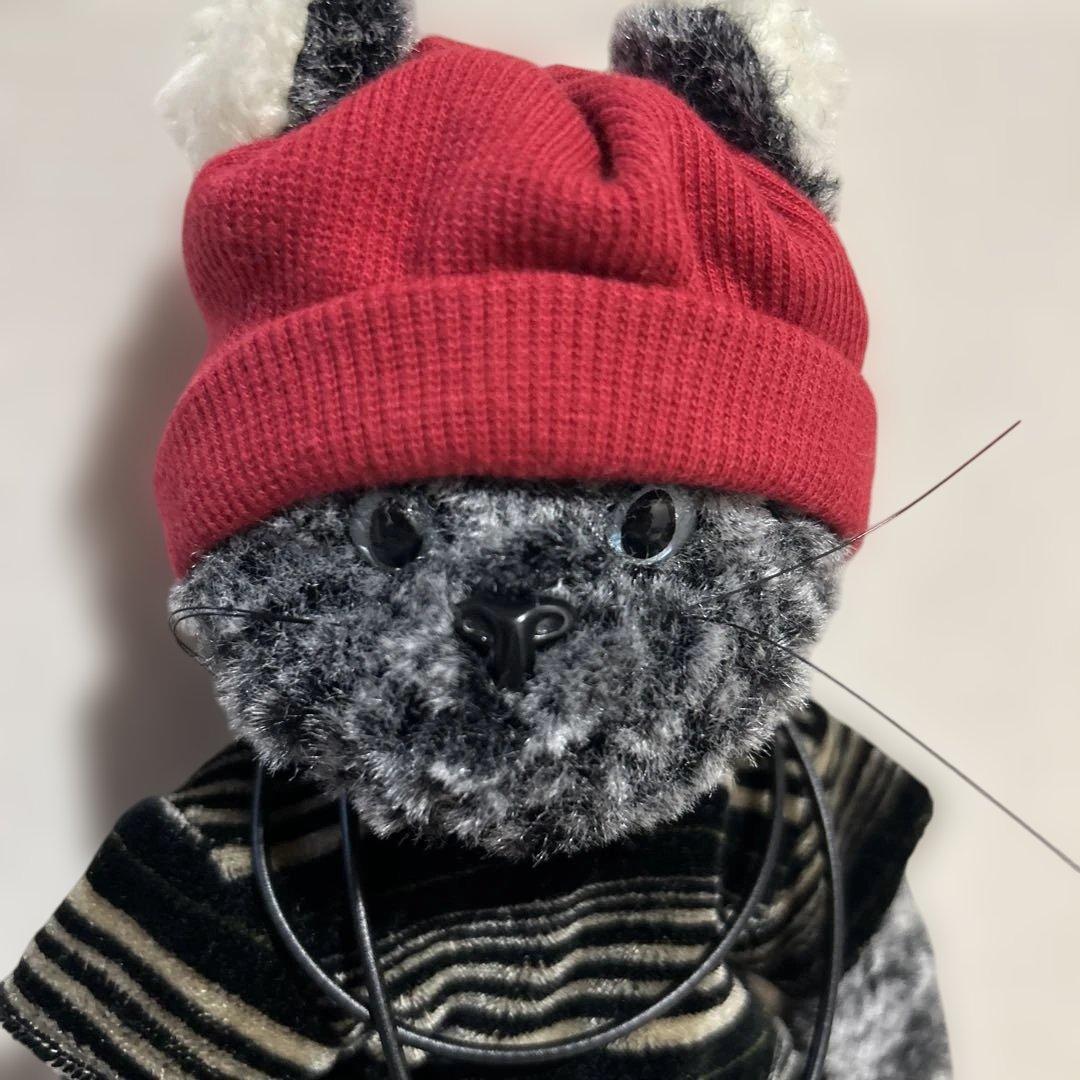 ねこのアート　ハンドメイドぬいぐるみ　超希少 90sヴィンテージ タグ付き