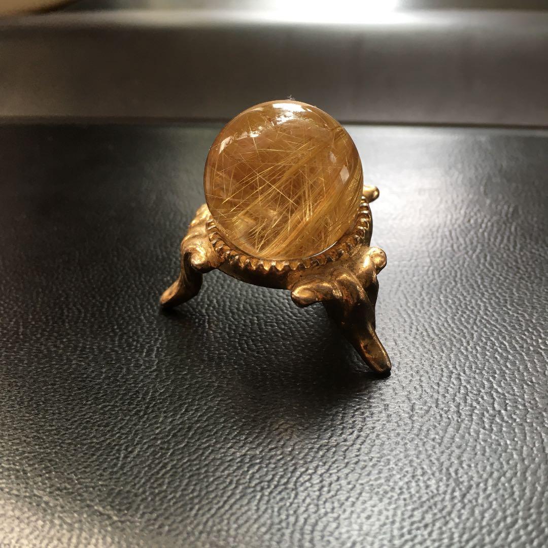 【高品質】　タイチンルチルクオーツ　丸玉　２２ｍｍ