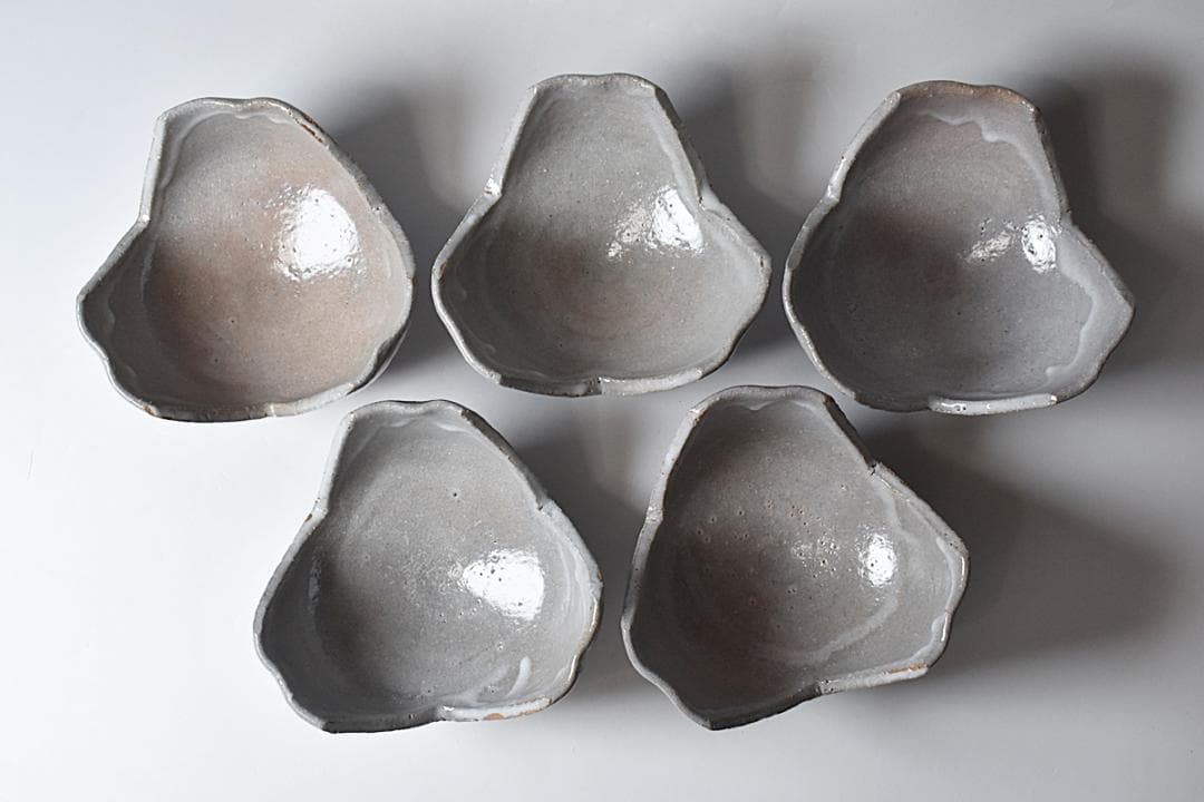 中里重利 唐津 割山椒 向付 5客 共箱 唐津焼 三玄窯