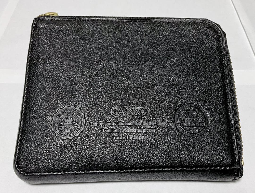 美品★GANZO Lファスナー レザー ミニ財布 コンパクト財布