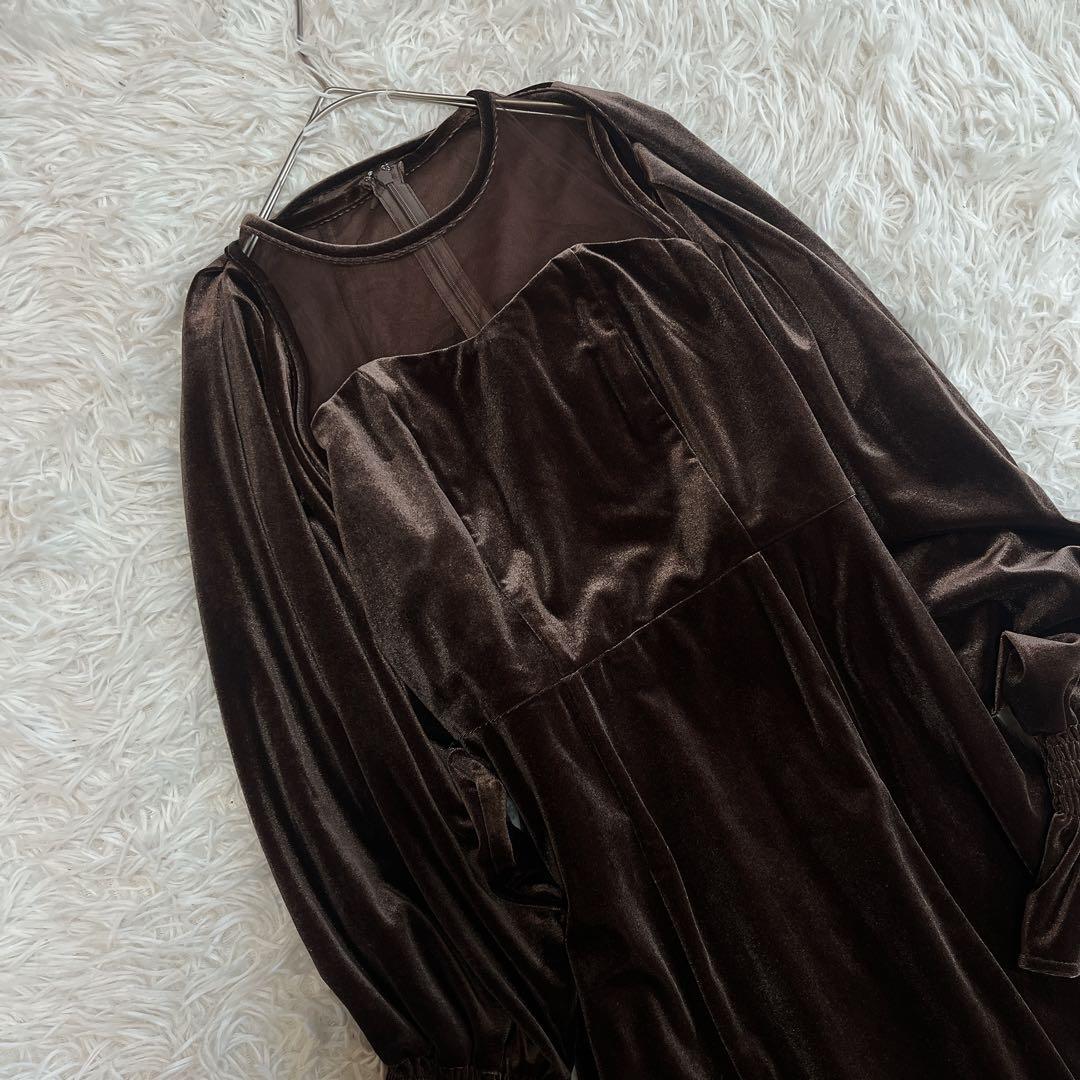 美品 PourVous ボレロセットベロアドレス 結婚式 パーティー お呼ばれ