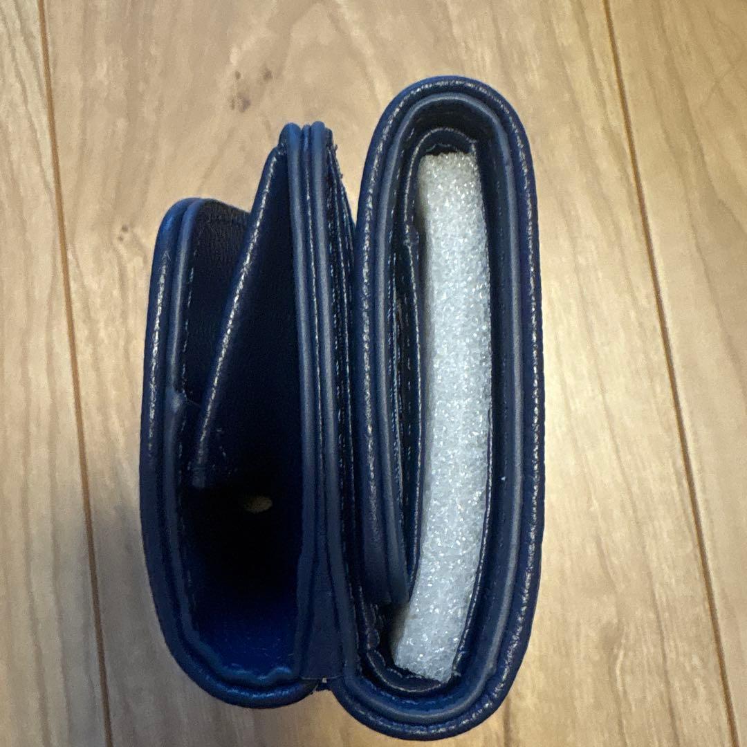 明日まで限定価格+新品*ハシバミの天然石ミニウォレットNavy/ラブラドライト*