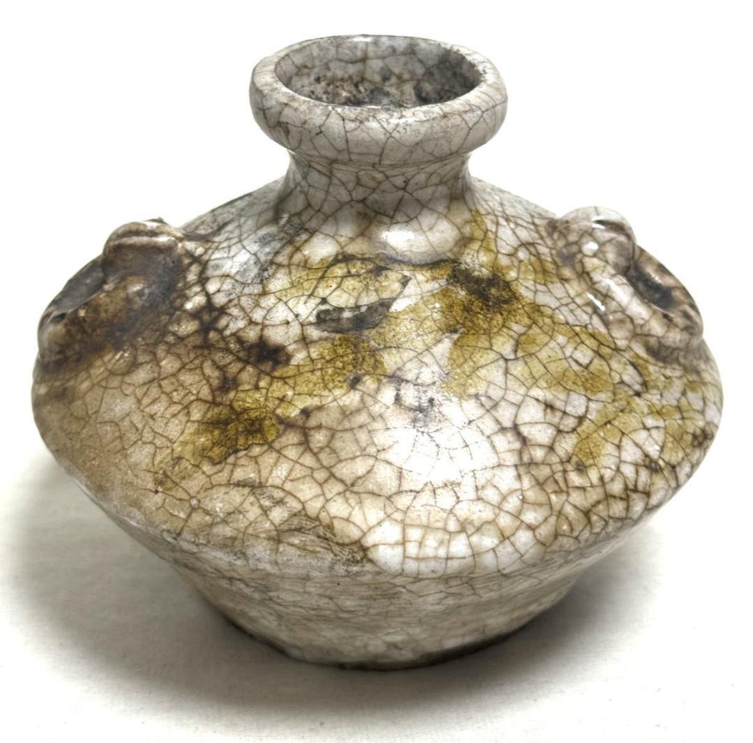 中国 双耳古壺 小壷 一輪生 時代物 古美術 ウブ品 入手困難 WWTT165