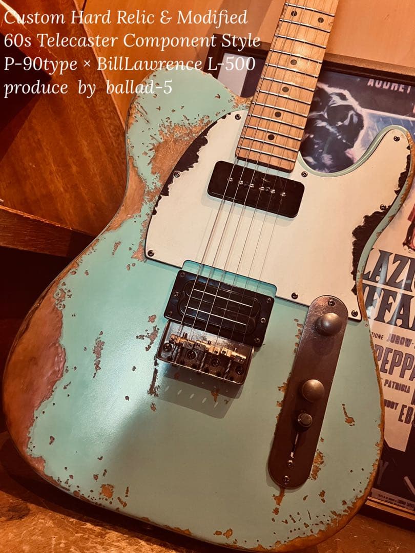 ⭐︎ハードレリックテレキャスタータイプ/P-90×L-500/サーフグリーン⭐︎