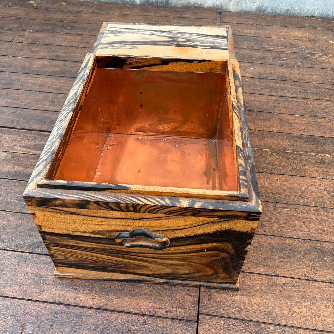 昭和レトロ 木製 長火鉢 3杯 引き出し収納付き 火鉢 囲炉裏 古家具 古道具