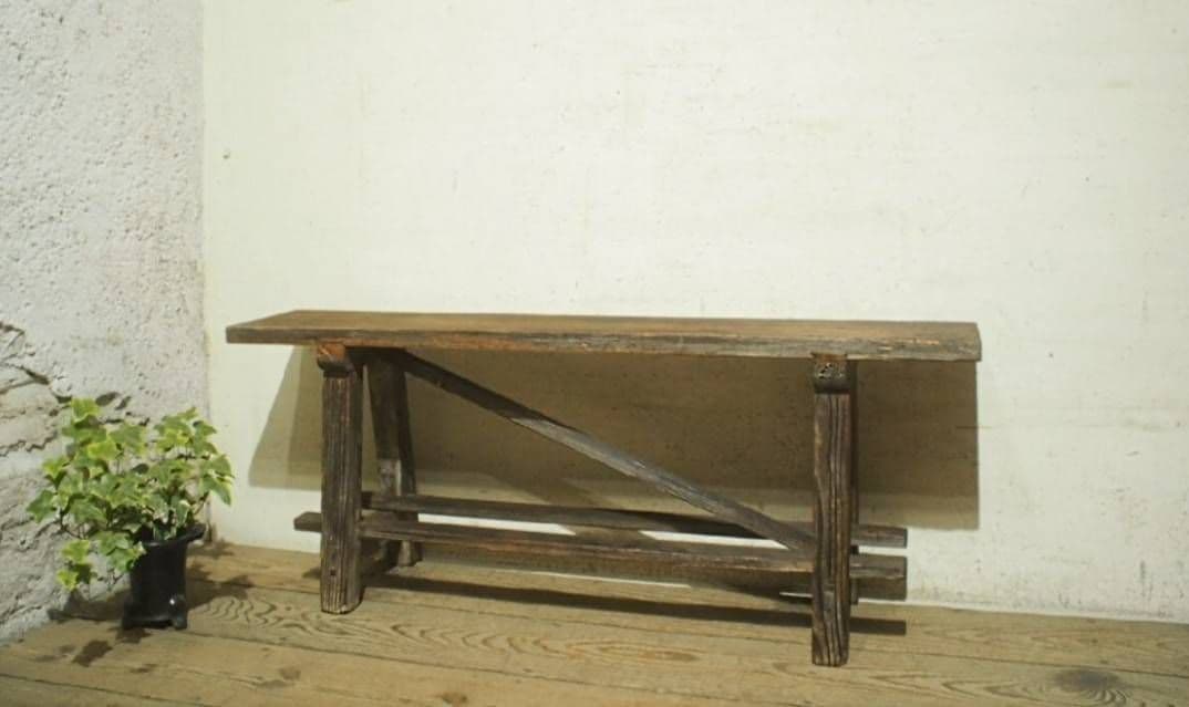 1069 ビンテージ　小振りなベンチ　椅子　イス　チェア　古家具　古道具　レトロ