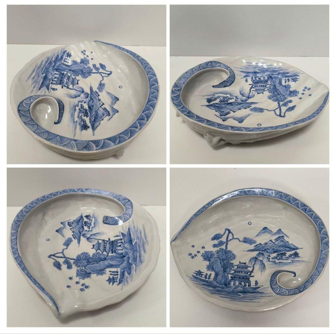 青白磁 貝殻型 陶器皿 31cm